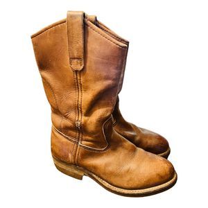 Vintage Red Wing Pecos Cowboy Western Steel Toe Motorcycle Boots Size 5.5 D